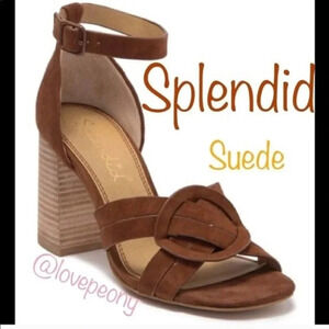 SPLENDID Leather Ankle Strap Mocha Mousse Brown Sandals